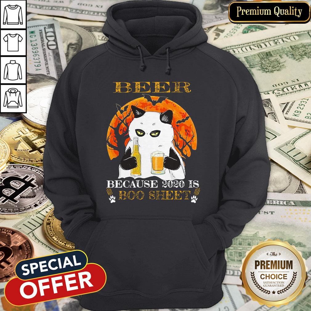Cat Beer Because 2020 Is Boo Sheet Halloween Shirt