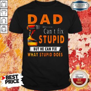 Awesome Dad Can't Fix Stupid But He Can Fix What Stupid Does Shirt