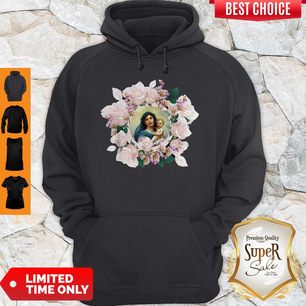 Official Blessed Mother Mary And Jesus Flowers Shirt