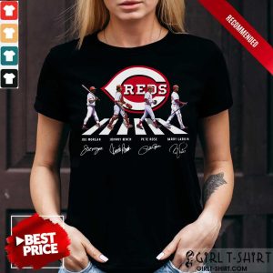The Reds Joe Morgan Johnny Bench Pete Rose Barry Larkin Signature Abbey Road Shirt