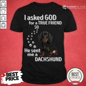 Hot I Asked God For A True Friend So He Sent Me A Dachshund Shirt