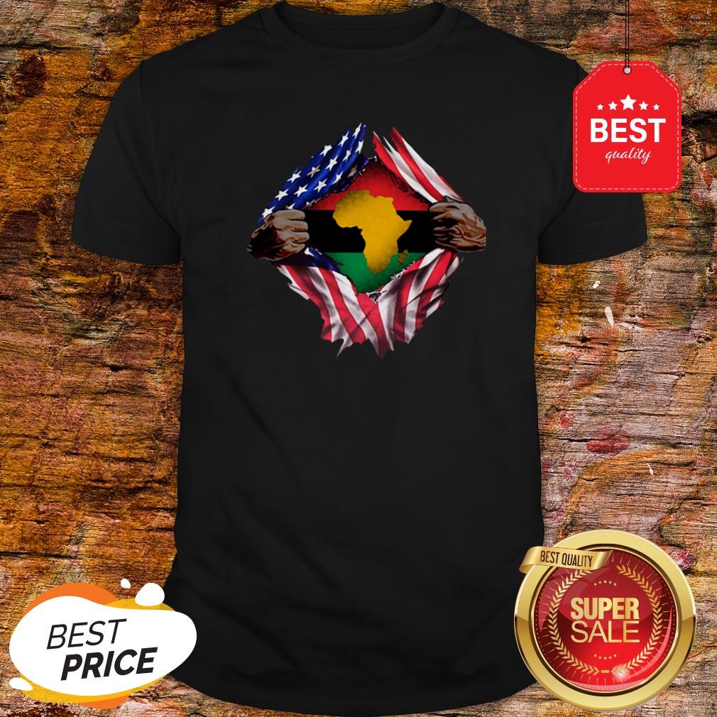 Official Pan-Africanism Blood Inside Me South African American Flag Shirt
