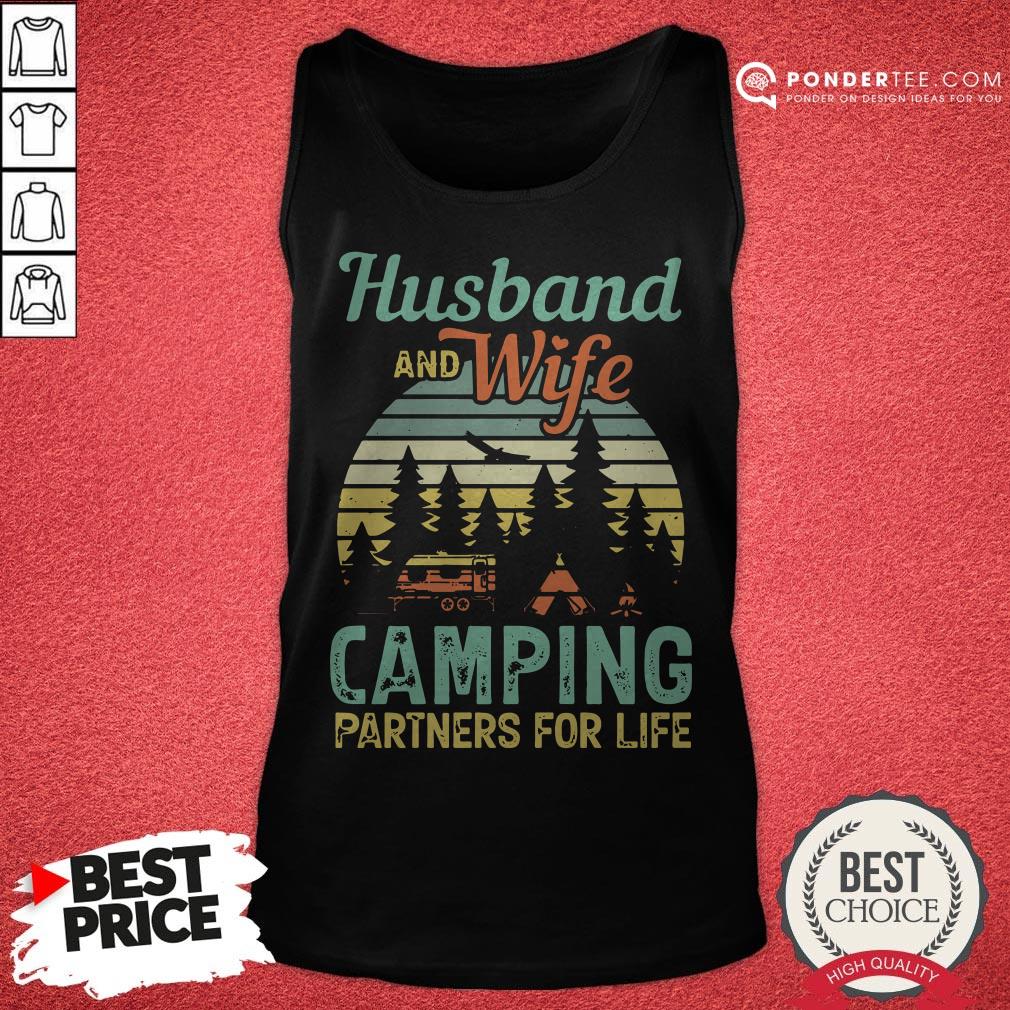Husband And Wife Camping Partners For Life Retro Shirt