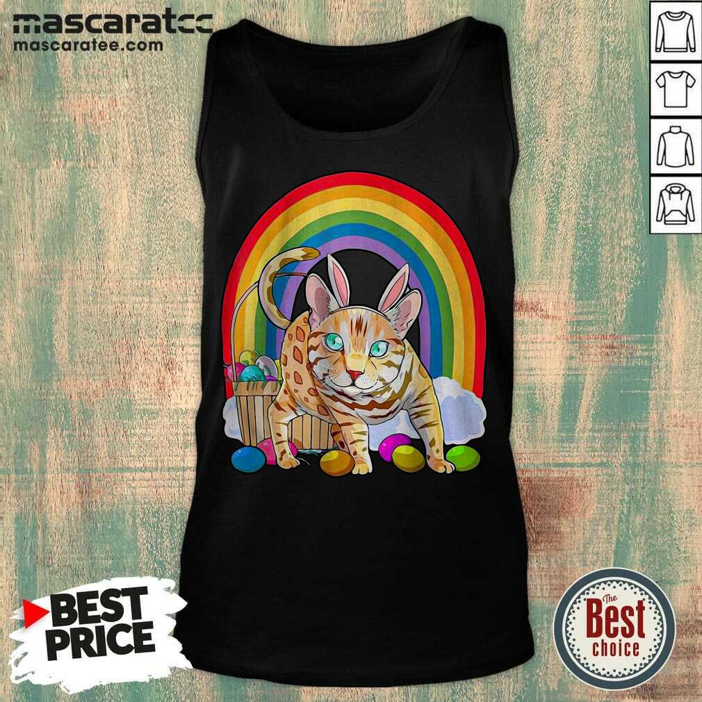 Super Bengal Cat Easter Eggs Bunny Rabbit Rainbow Shirt