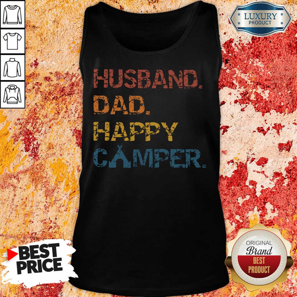 Husband Dad Happy Camper Vintage Shirt