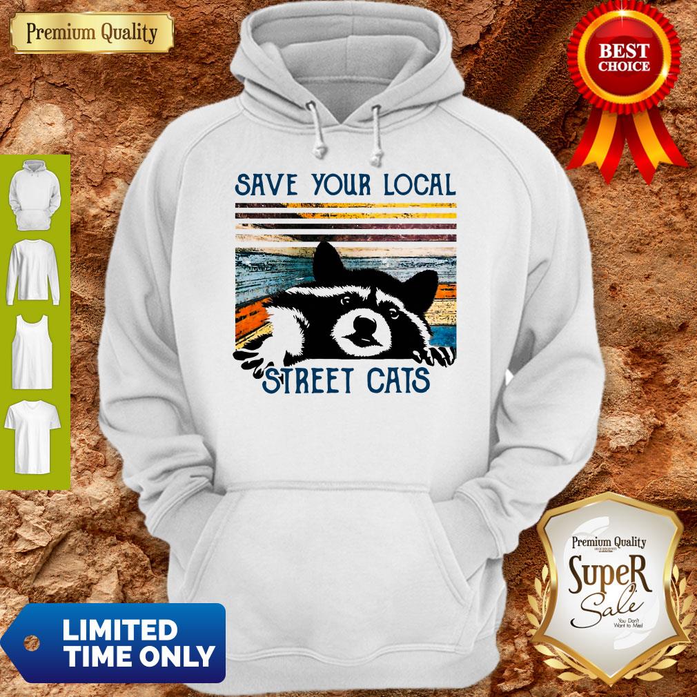 Top Racoon Save Your Local Street Cats Vintage T-Shirt