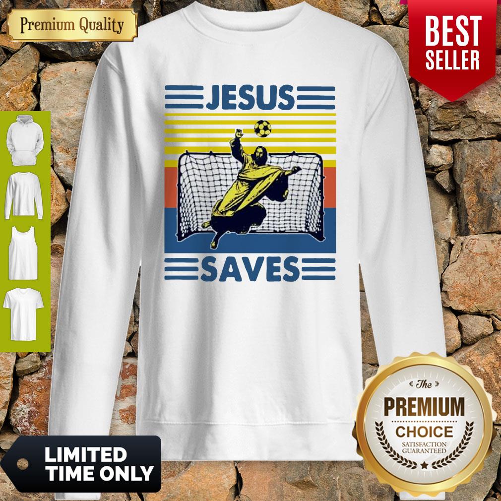 Vintage Soccer Jesus Saves Sunset Shirt