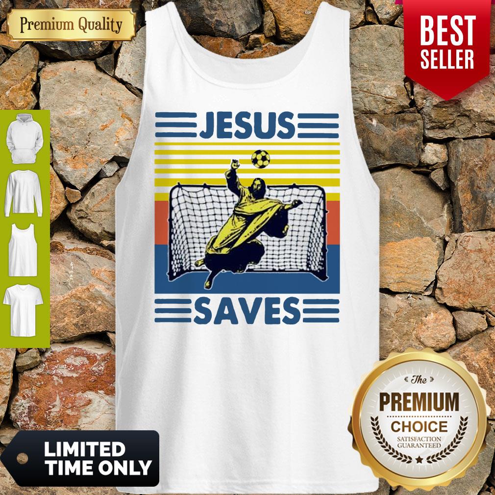 Vintage Soccer Jesus Saves Sunset Shirt