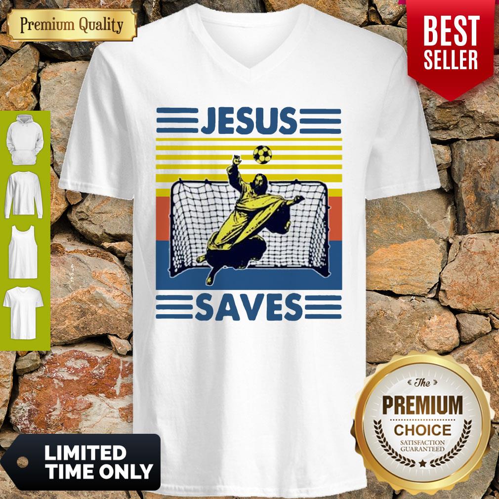 Vintage Soccer Jesus Saves Sunset Shirt