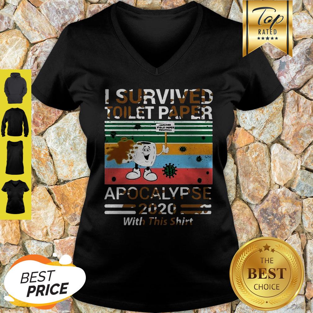 Vintage I Survived Toilet Paper Panic 2020 Apocalypse 2020 With This Shirt