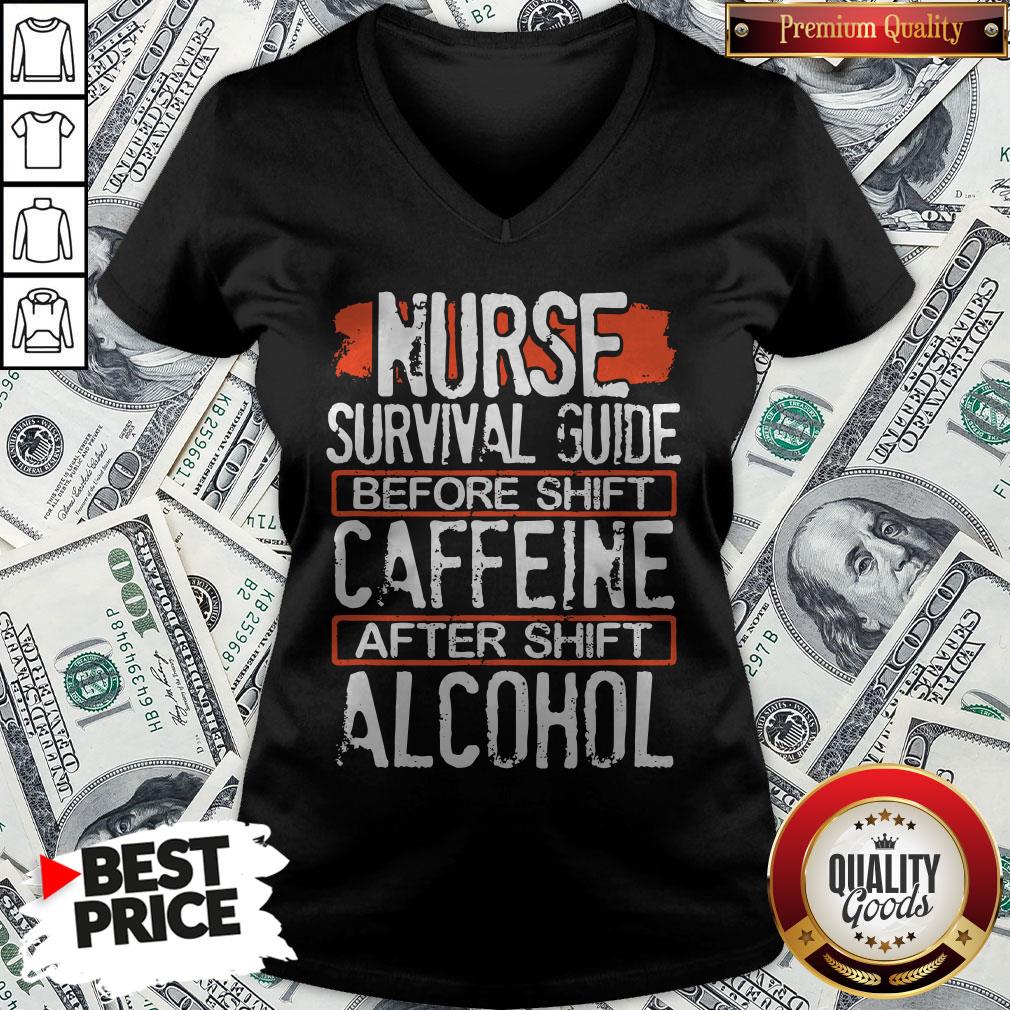 Nurse Survival Guide Before Shift Caffeine After Alcohol Shirt