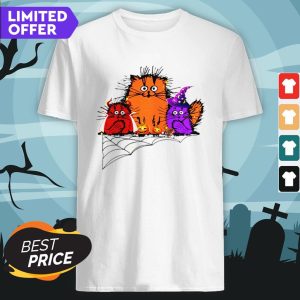 Happy Halloween Color Cats Pumpkin Shirt