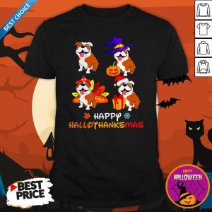 Nice Bulldog Happy Hallothanksmas Shirt