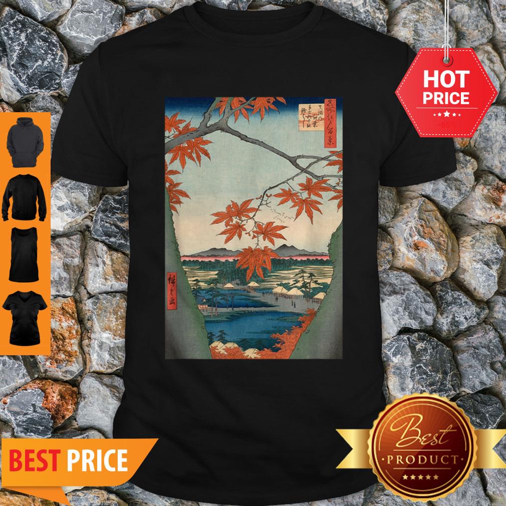 Pretty Vintage Art Maple Trees At Mama, Tekona Shrine, Tsugi Bridge Shirt