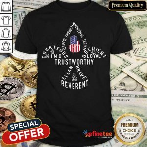 Scouting Gift Us America Flag Scout Law Shirt