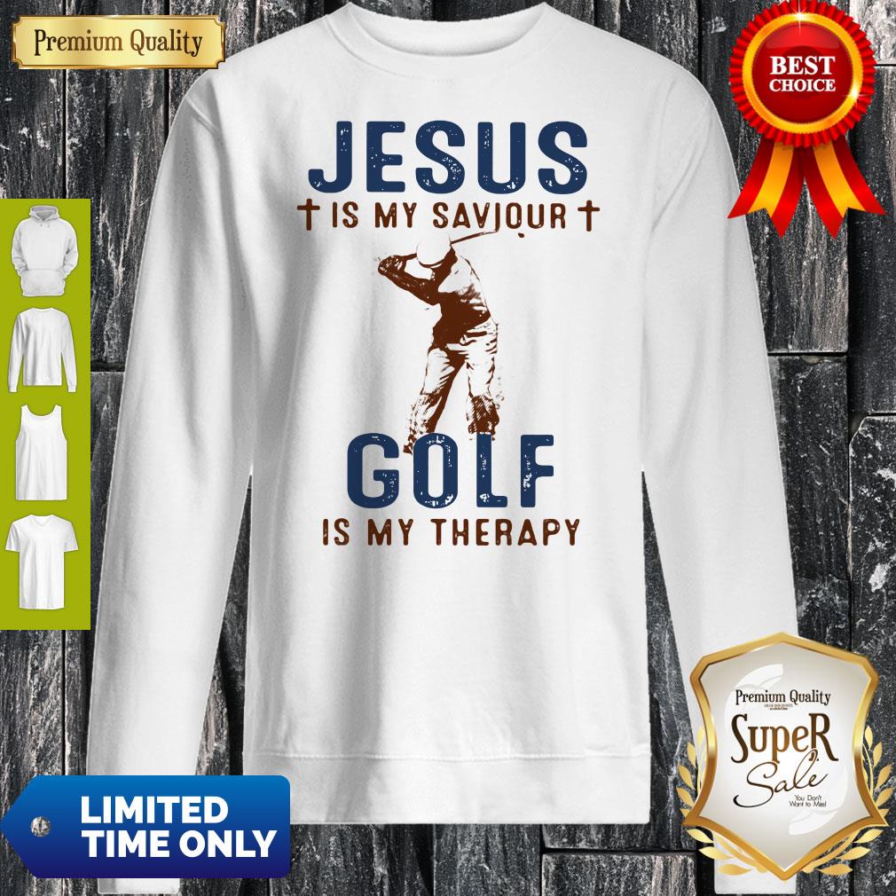 Awesome Jesus Is My Savior Golf Is My Therapy Shirt