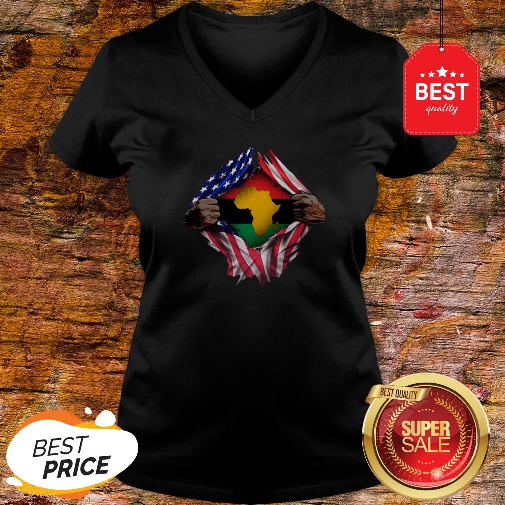 Official Pan-Africanism Blood Inside Me South African American Flag Shirt