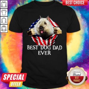 Premium Blood Inside Me Bouvier Des Flandres Dog American Flag Best Dog Dad Ever Shirt
