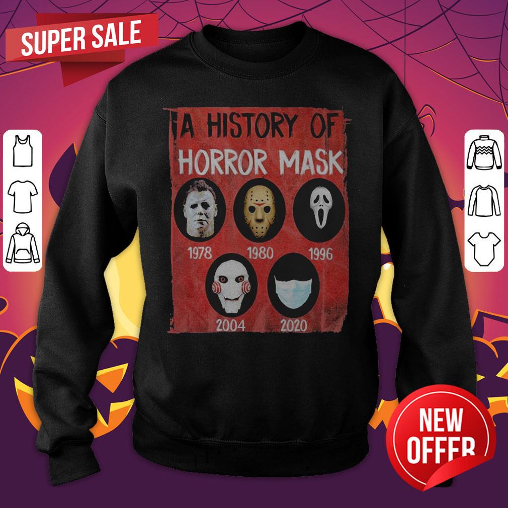 A History Of Horror Mask 1978 1980 1996 2004 2020 Shirt