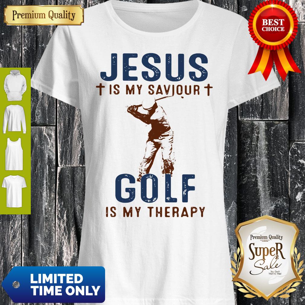 Awesome Jesus Is My Savior Golf Is My Therapy Shirt