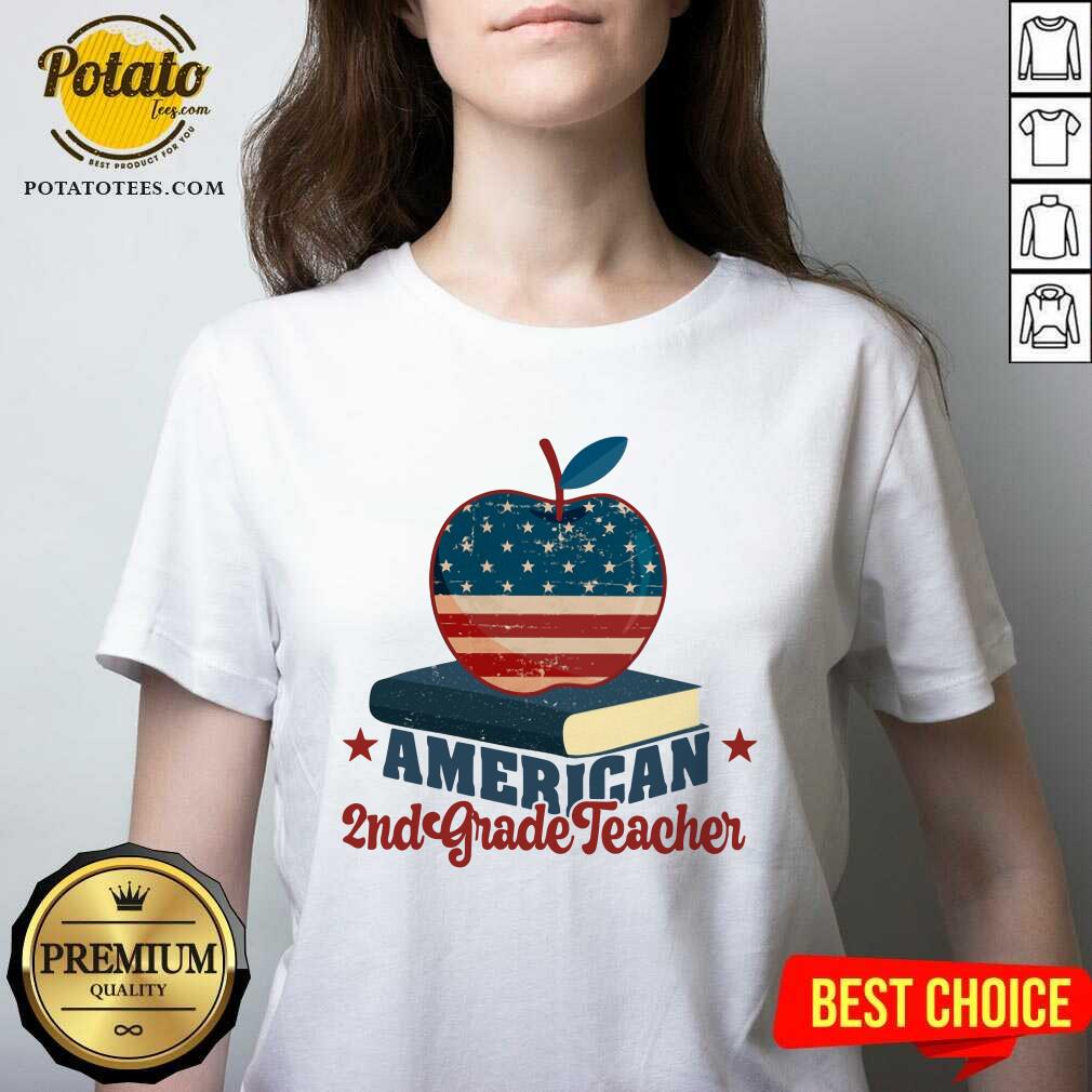 American 2nd Grade Teacher Apple And Book Shirt
