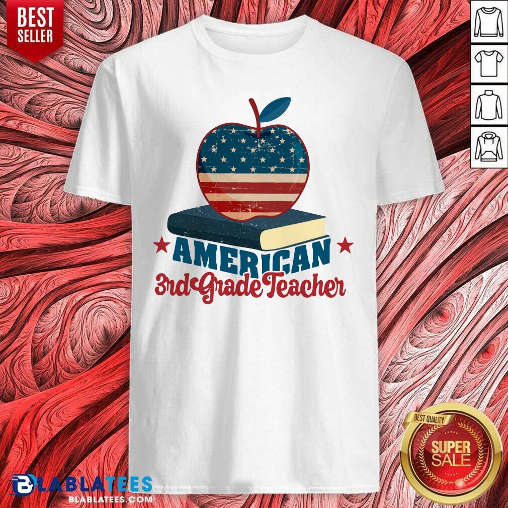 American 3rd Grade Teacher Apple And Book Shirt