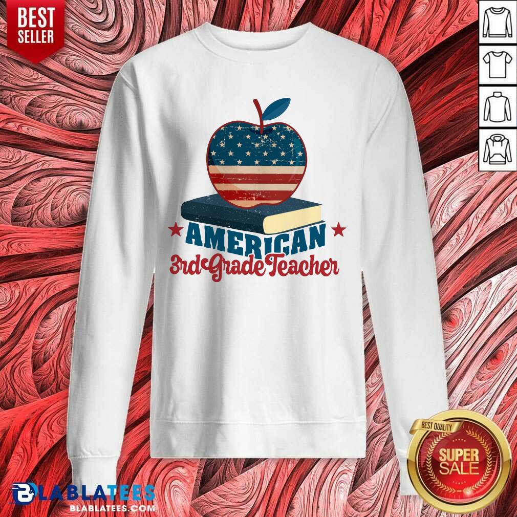 American 3rd Grade Teacher Apple And Book Shirt