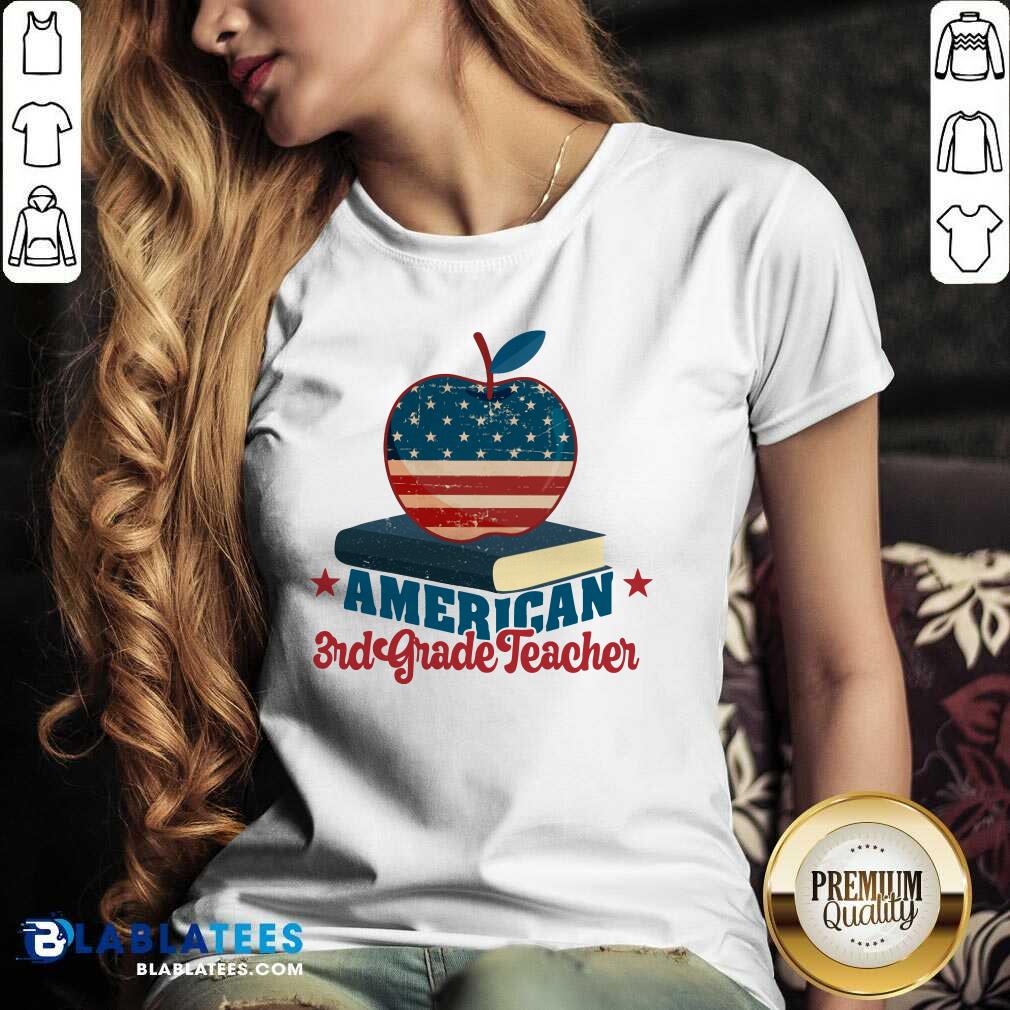 American 3rd Grade Teacher Apple And Book Shirt