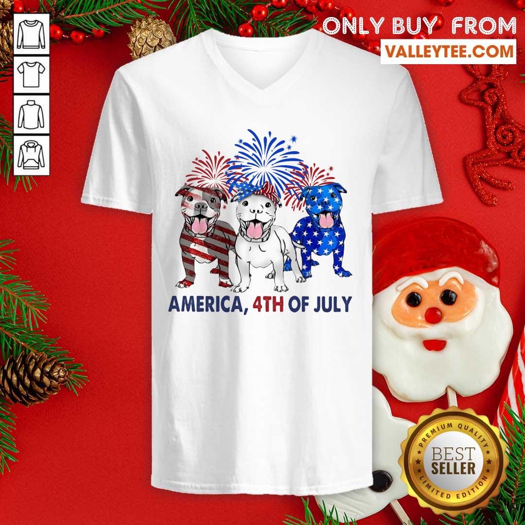 American 4th Of July Pitbull Shirt