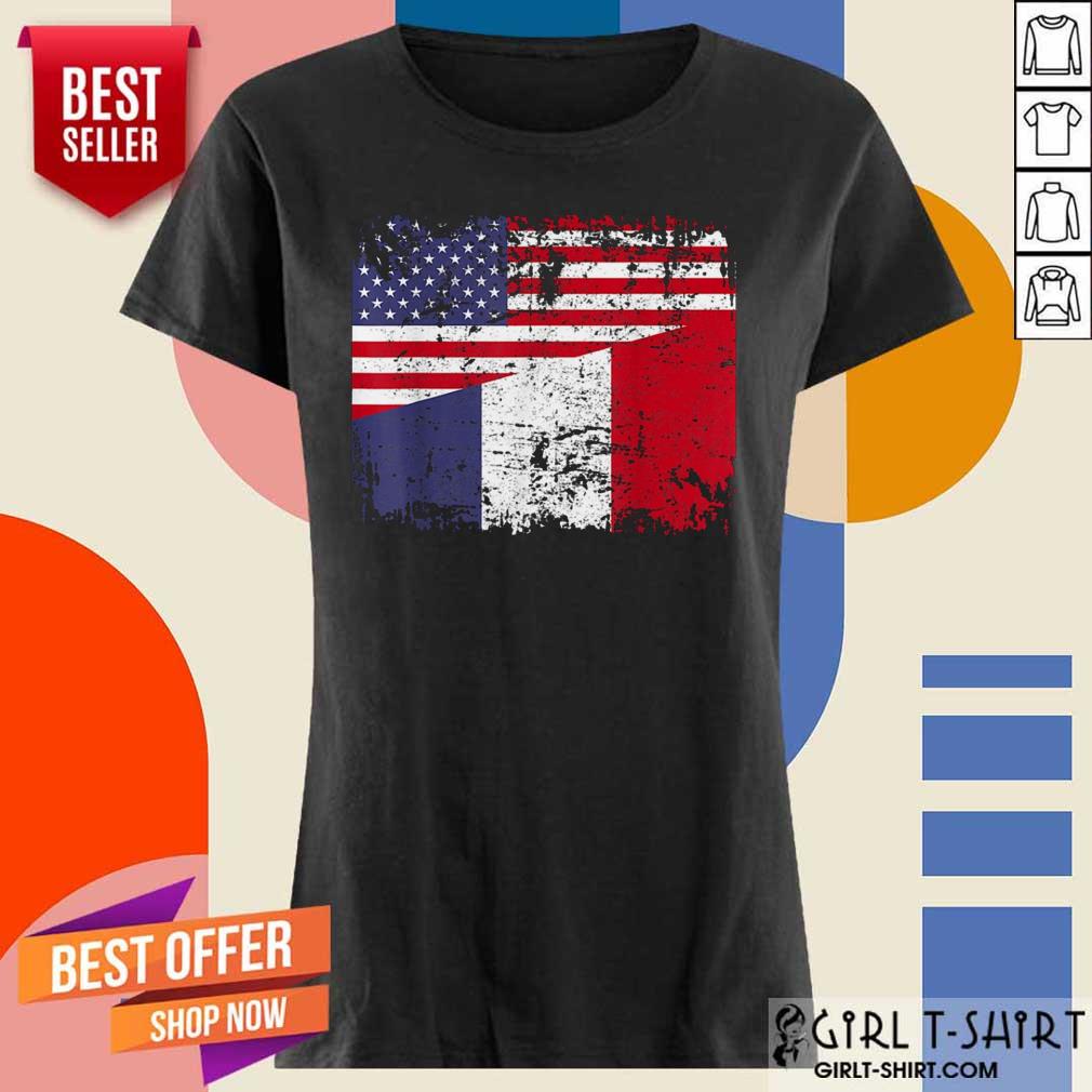 American And French Flag Shirt