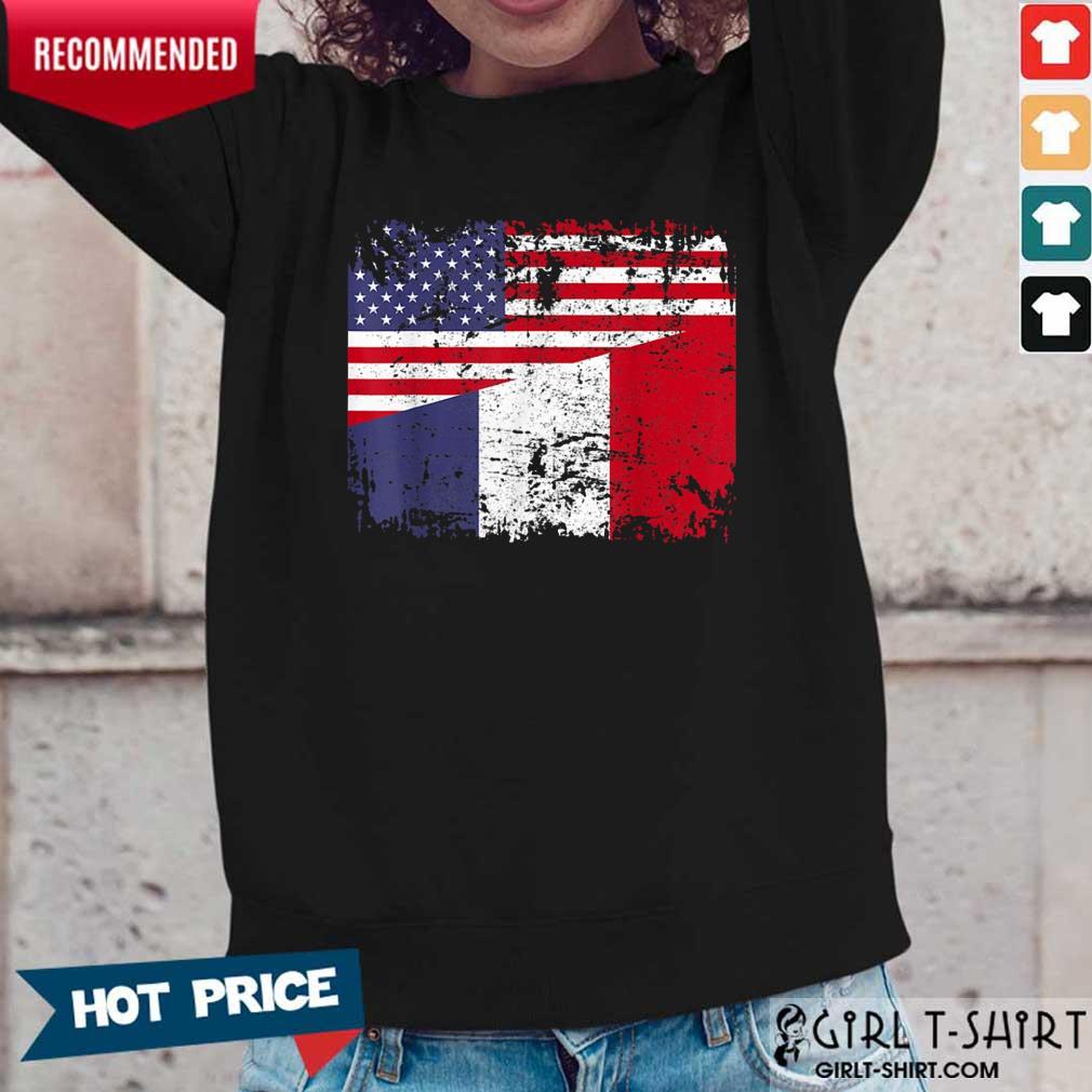 American And French Flag Shirt