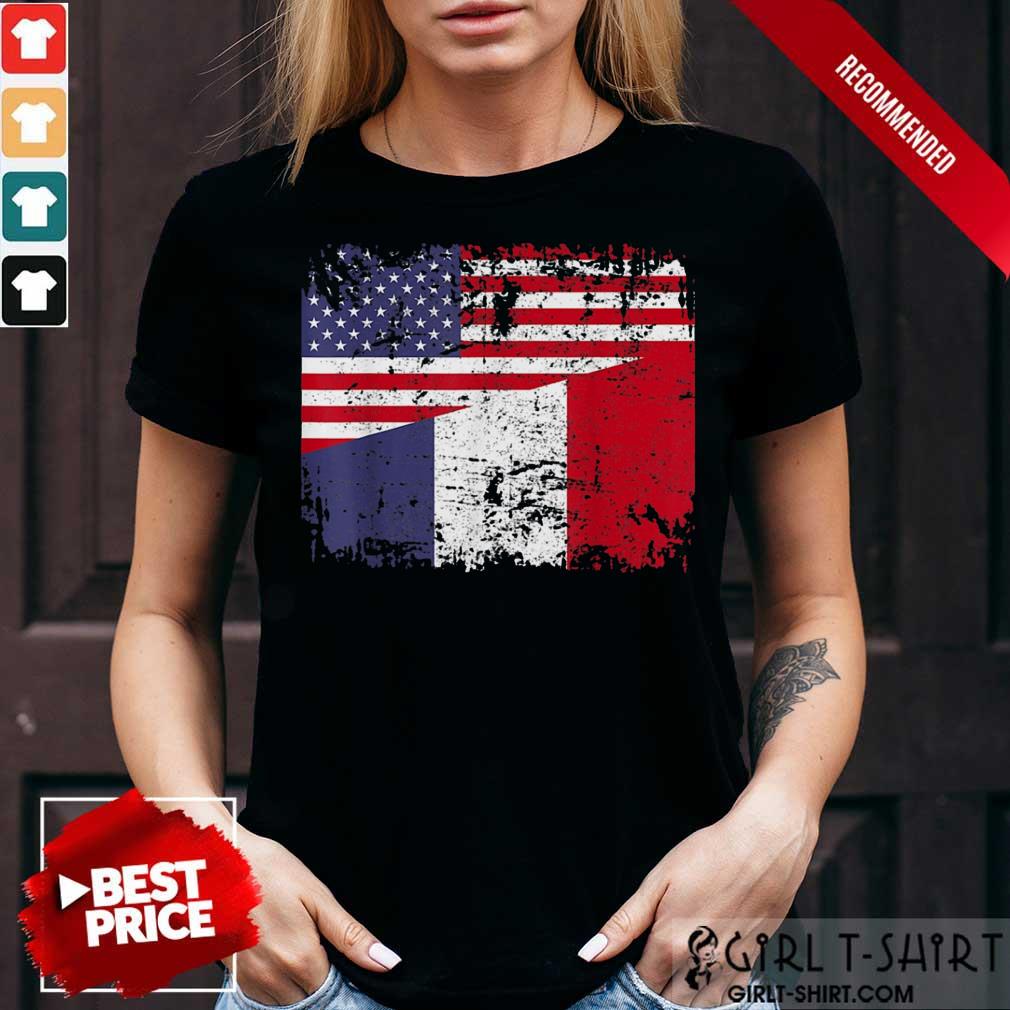 American And French Flag Shirt
