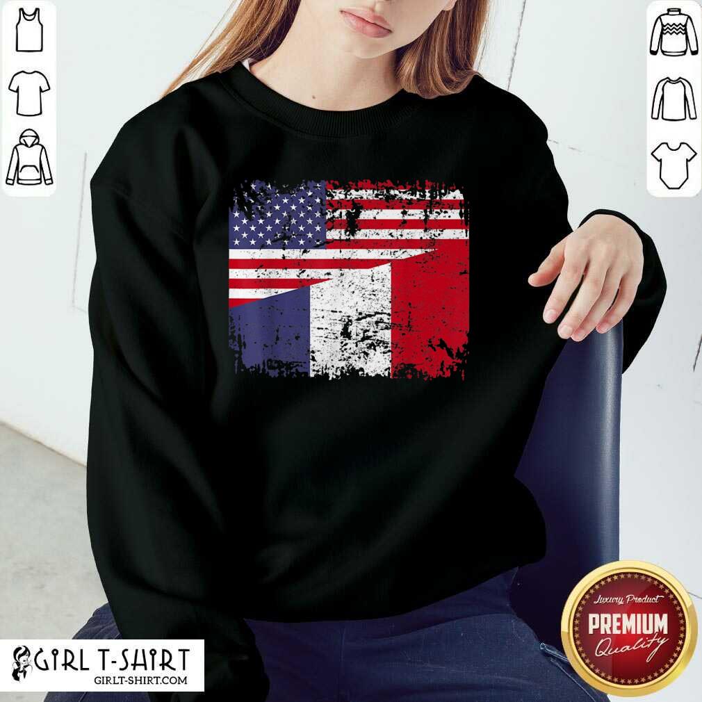 American And French Flag Shirt