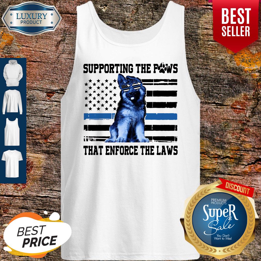American Flag Supporting The Paws That Enforce The Laws Shirt