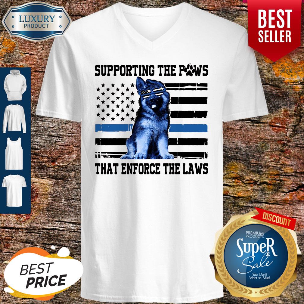 American Flag Supporting The Paws That Enforce The Laws Shirt
