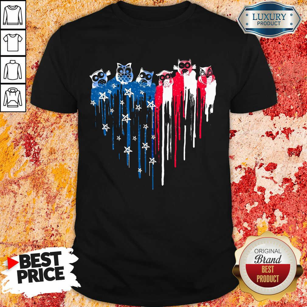 American Heart Owl Freedom Colors Shirt