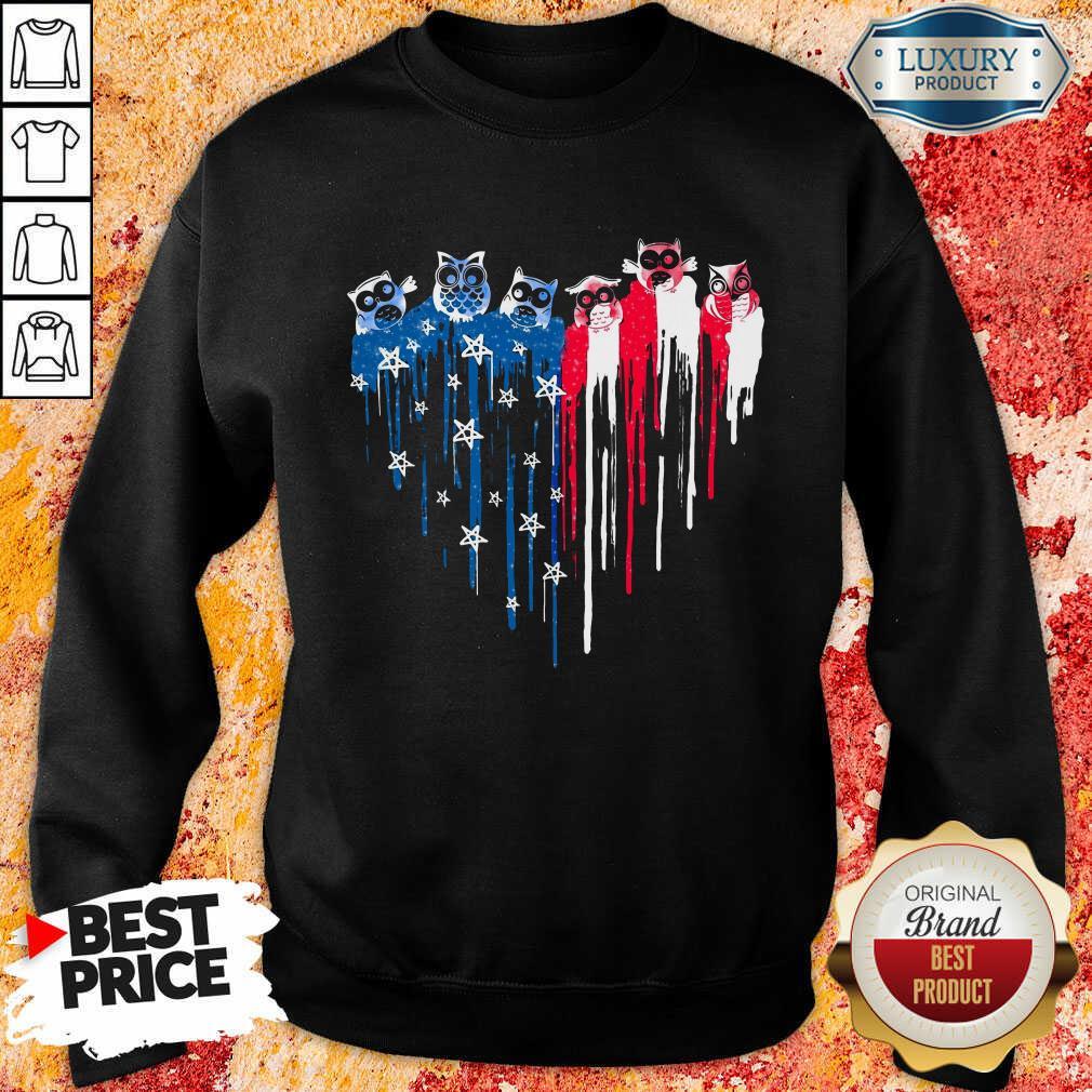 American Heart Owl Freedom Colors Shirt