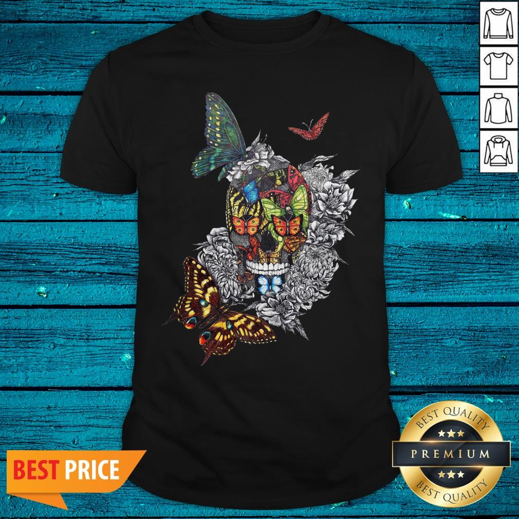 Artistic Rage Butterflies And Skull Tattoo Dia De Los Muertos Shirt
