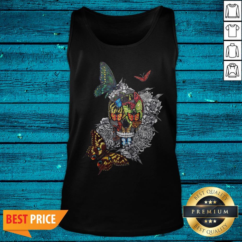 Artistic Rage Butterflies And Skull Tattoo Dia De Los Muertos Shirt