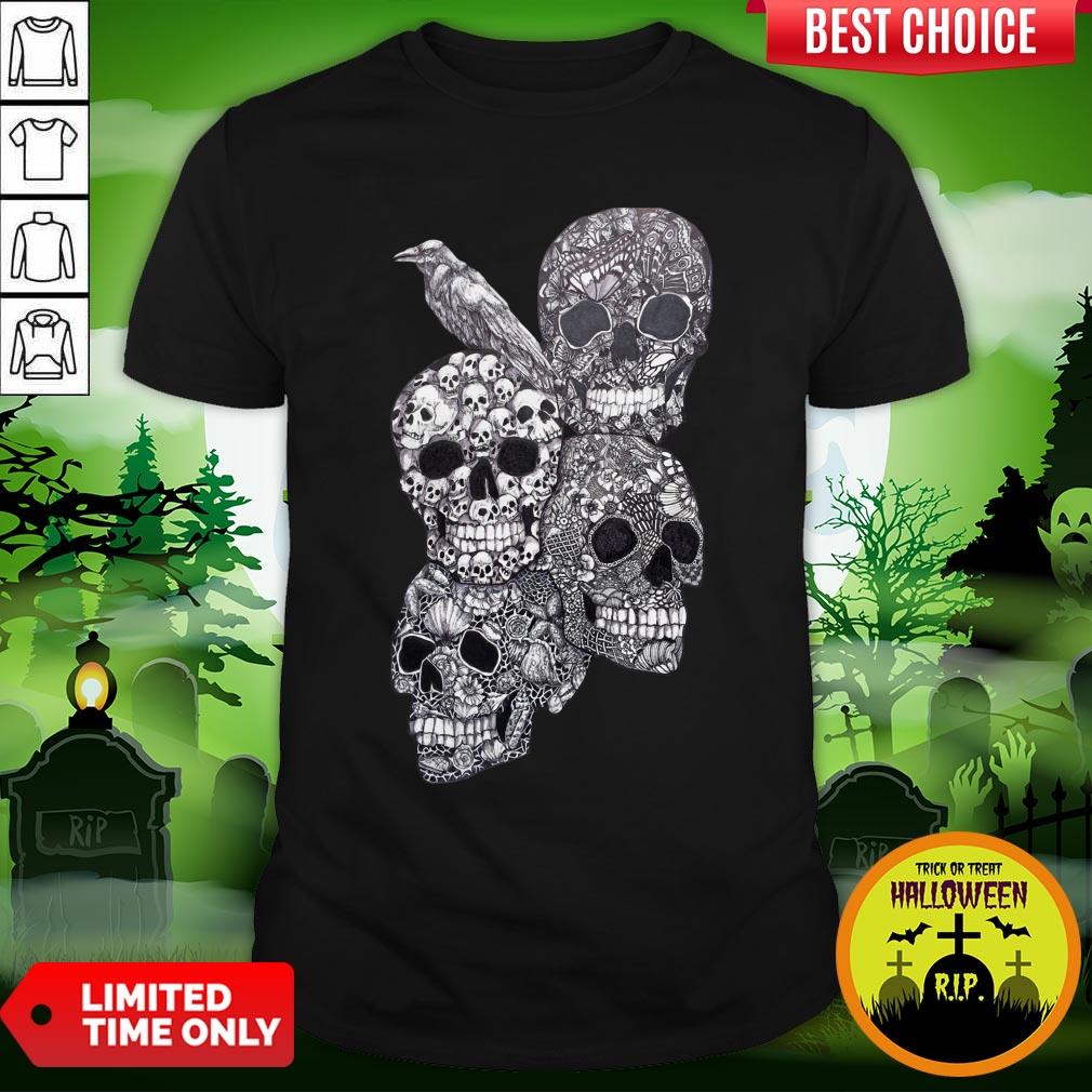 Artistic Rage Skulls And Raven Day Of The Dead Shirt