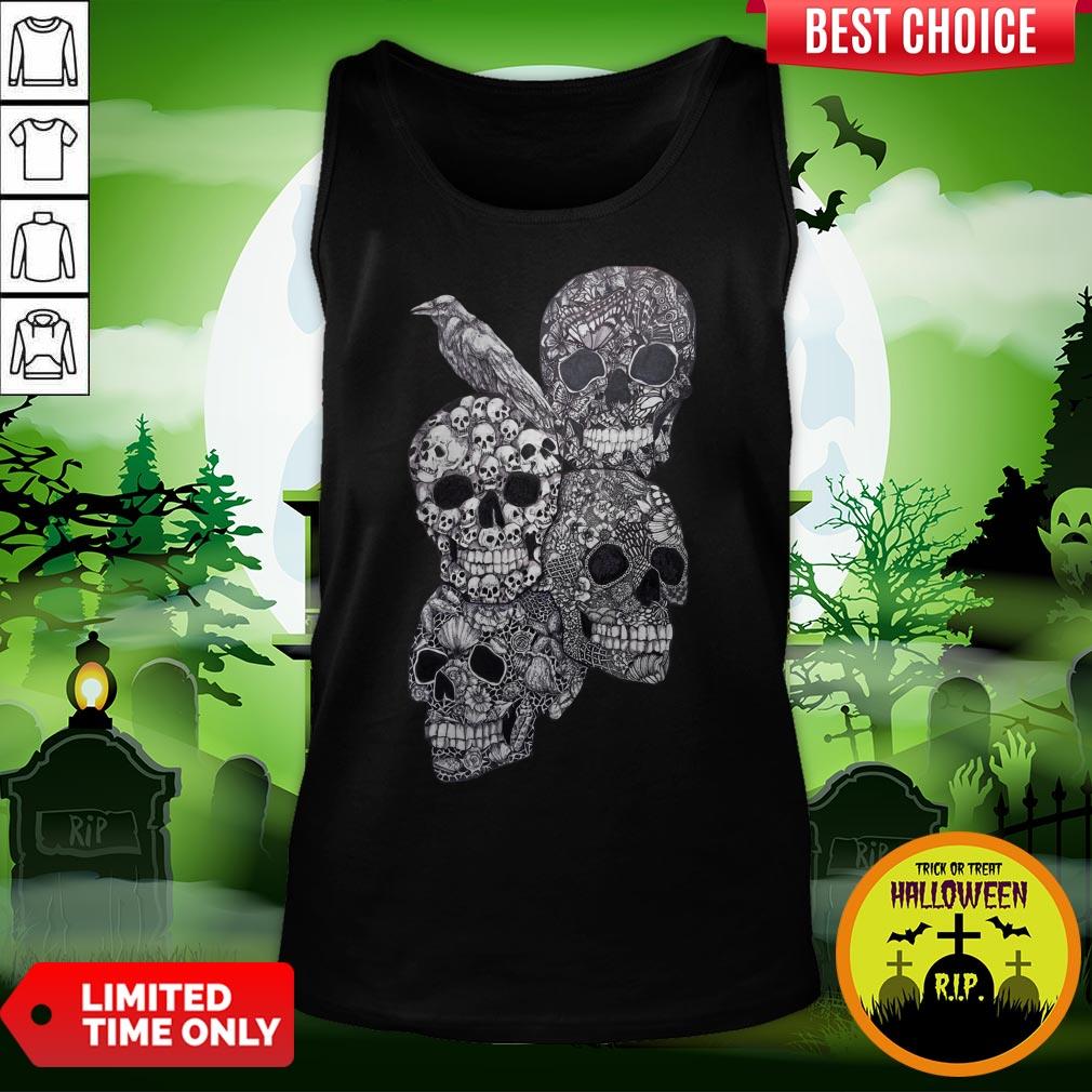 Artistic Rage Skulls And Raven Day Of The Dead Shirt
