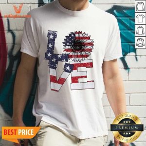 4th Of July Love Sunflower Patriotic American Flag Shirt
