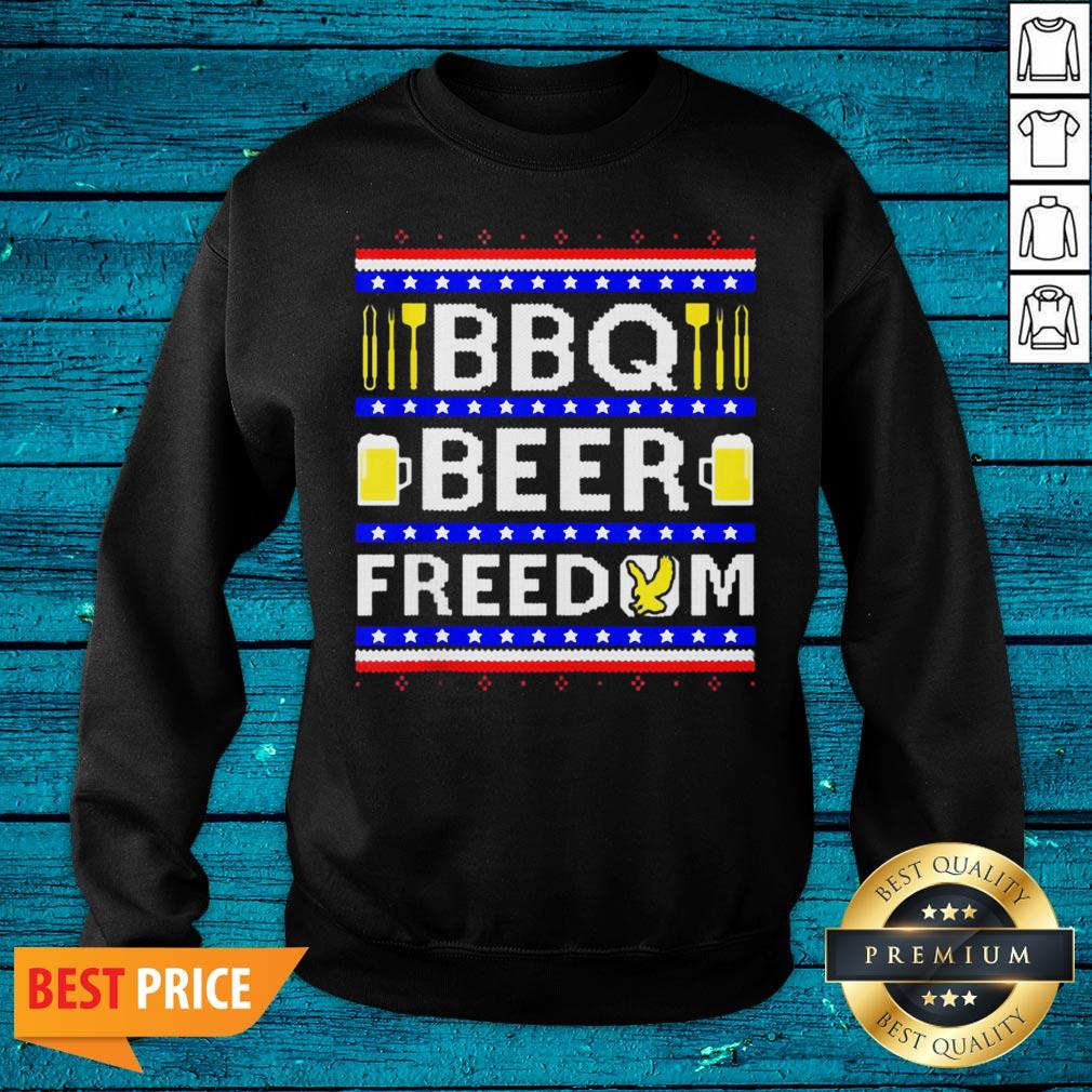 Attractive Bbq Beer Freedom Ugly Christmas Shirt