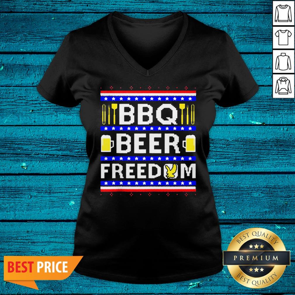 Attractive Bbq Beer Freedom Ugly Christmas Shirt