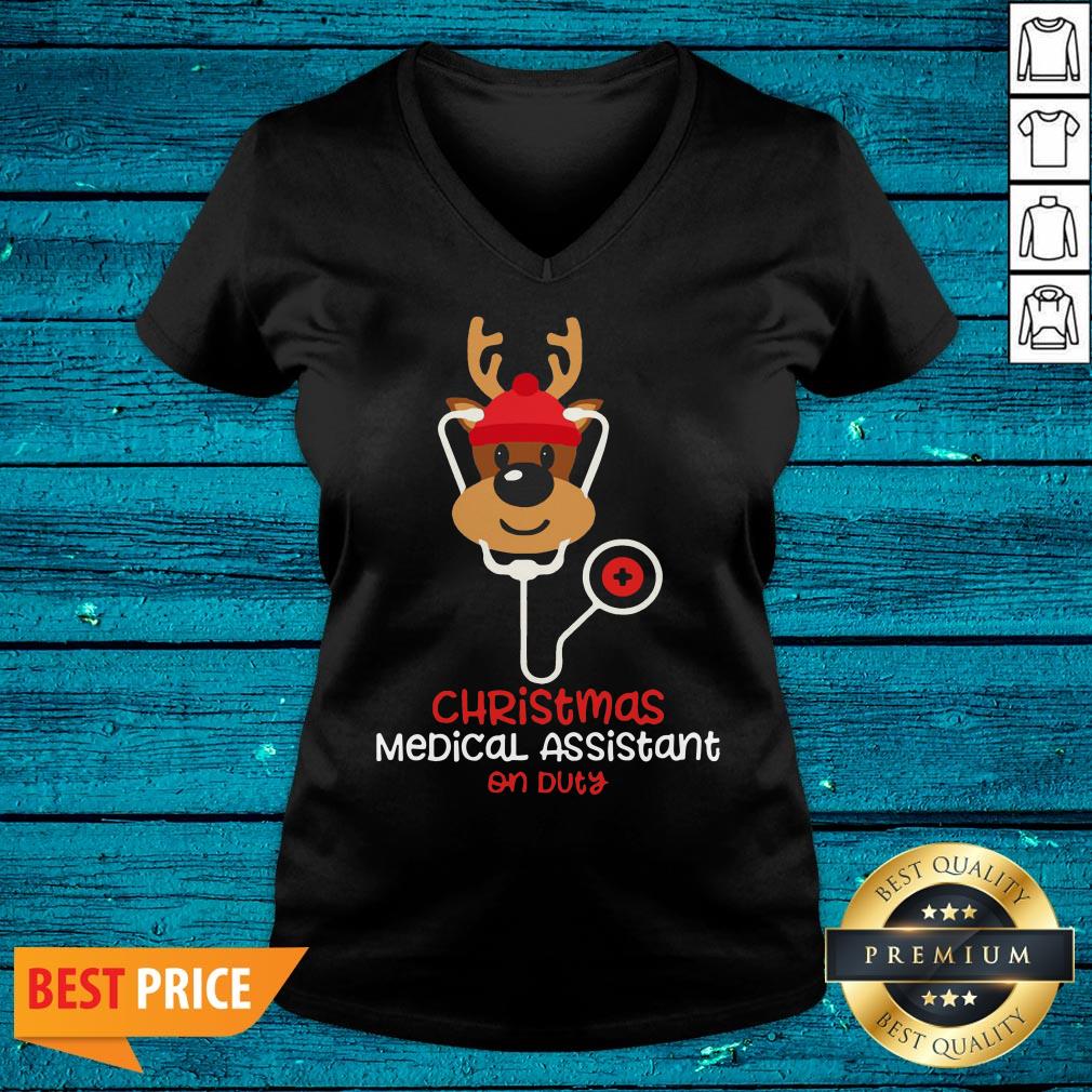 Attractive Christmas Medical Assistant On Duty Reindeer Nurse Funny Shirt