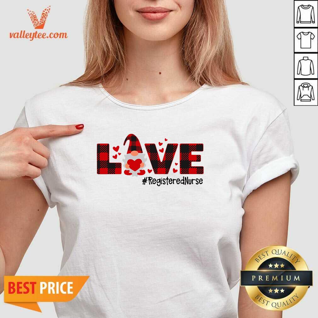 Attractive Gnome Love Valentine Registered Nurse Shirt