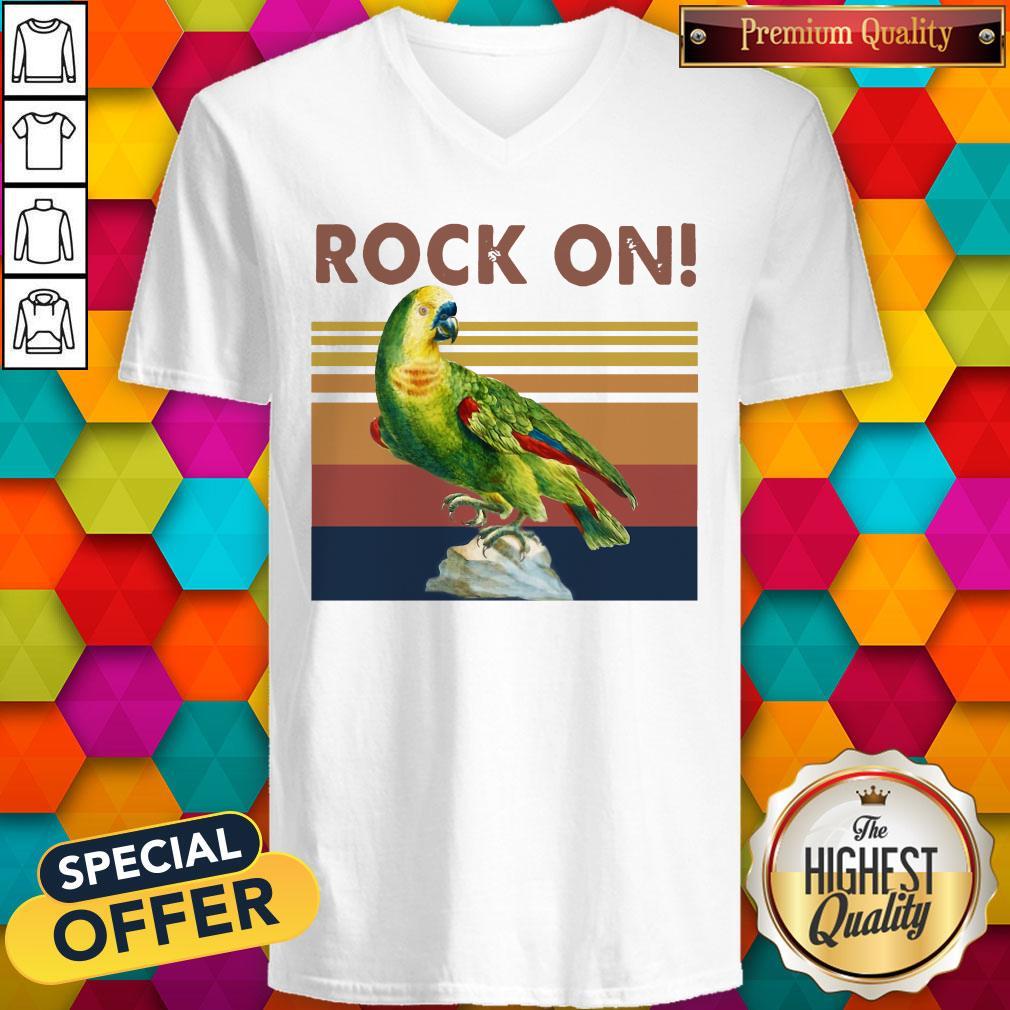 Attractive Parrot Rock On Vintage Shirt
