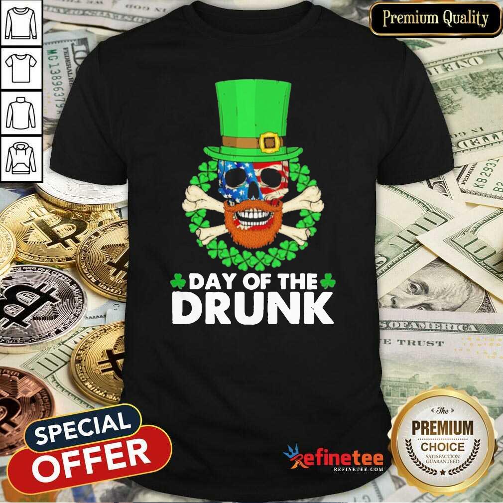 Attractive Skull Face Mask American Flag Day Of The Drunk Shirt