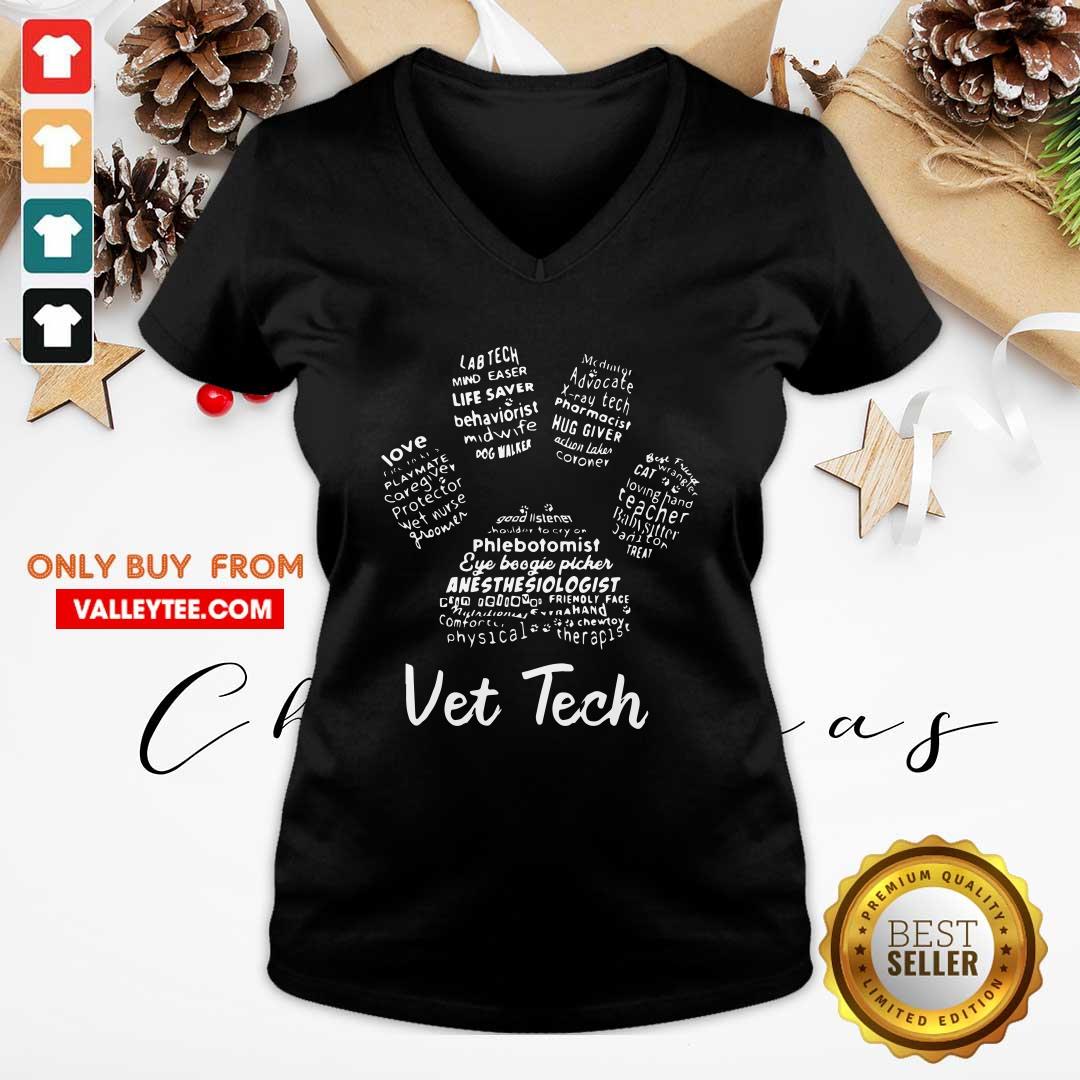 Attractive Vet Tech Paw Print Shirt
