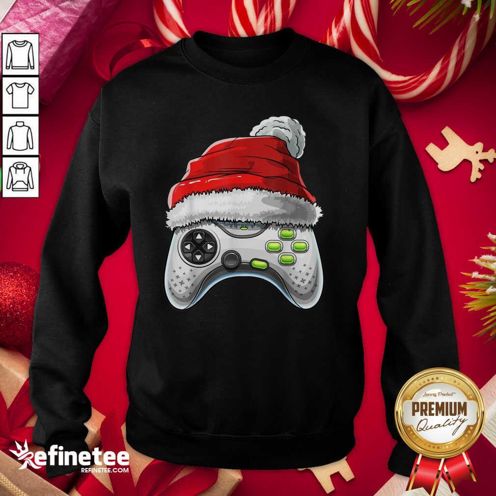 Attractive Video Game Controller Santa Hat Christmas Shirt